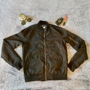 Francesca’s Blue Rain Bomber Jacket